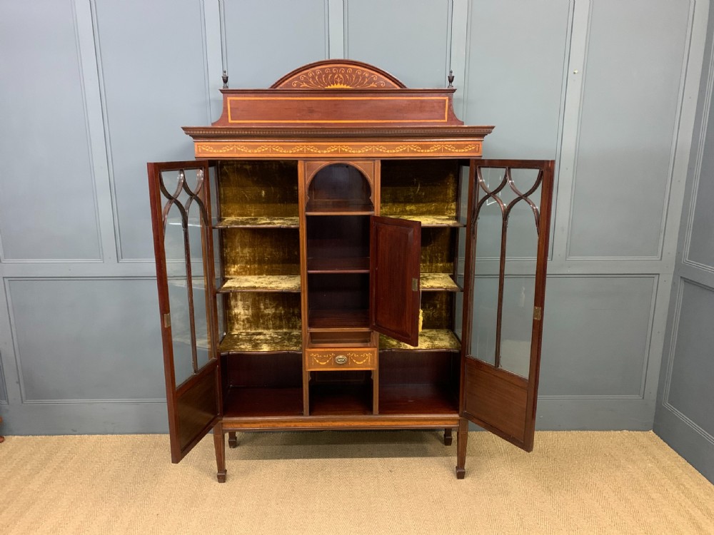 Inlaid Mahogany Display Cabinet by Jas Shoolbred View XII