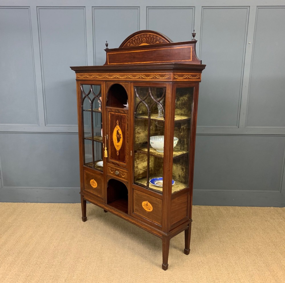 Inlaid Mahogany Display Cabinet by Jas Shoolbred View XVI