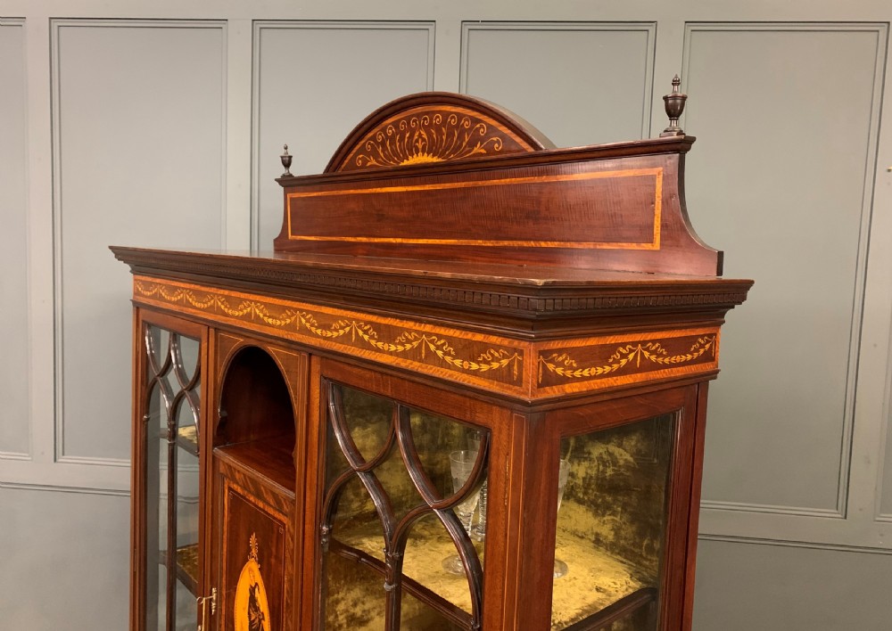 Inlaid Mahogany Display Cabinet by Jas Shoolbred View XVII