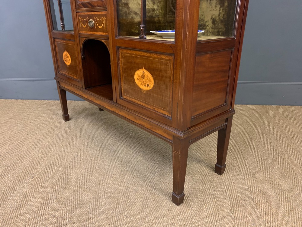 Inlaid Mahogany Display Cabinet by Jas Shoolbred View XVIII