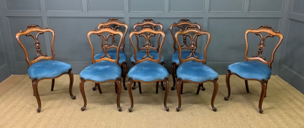 Set of 8 Victorian Rosewood Dining Chairs View III