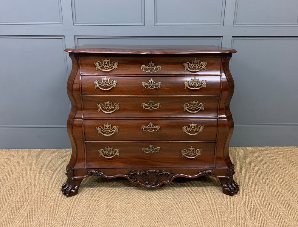 18th Century Figured Mahogany Dutch Bombe Chest View II
