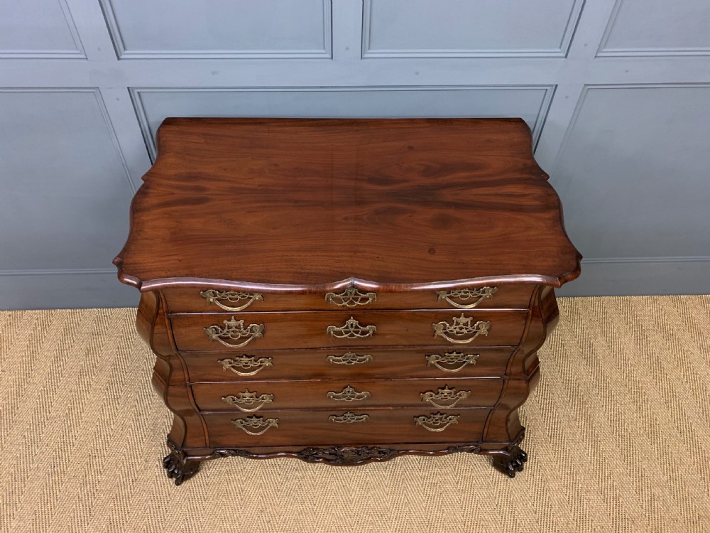 18th Century Figured Mahogany Dutch Bombe Chest View III