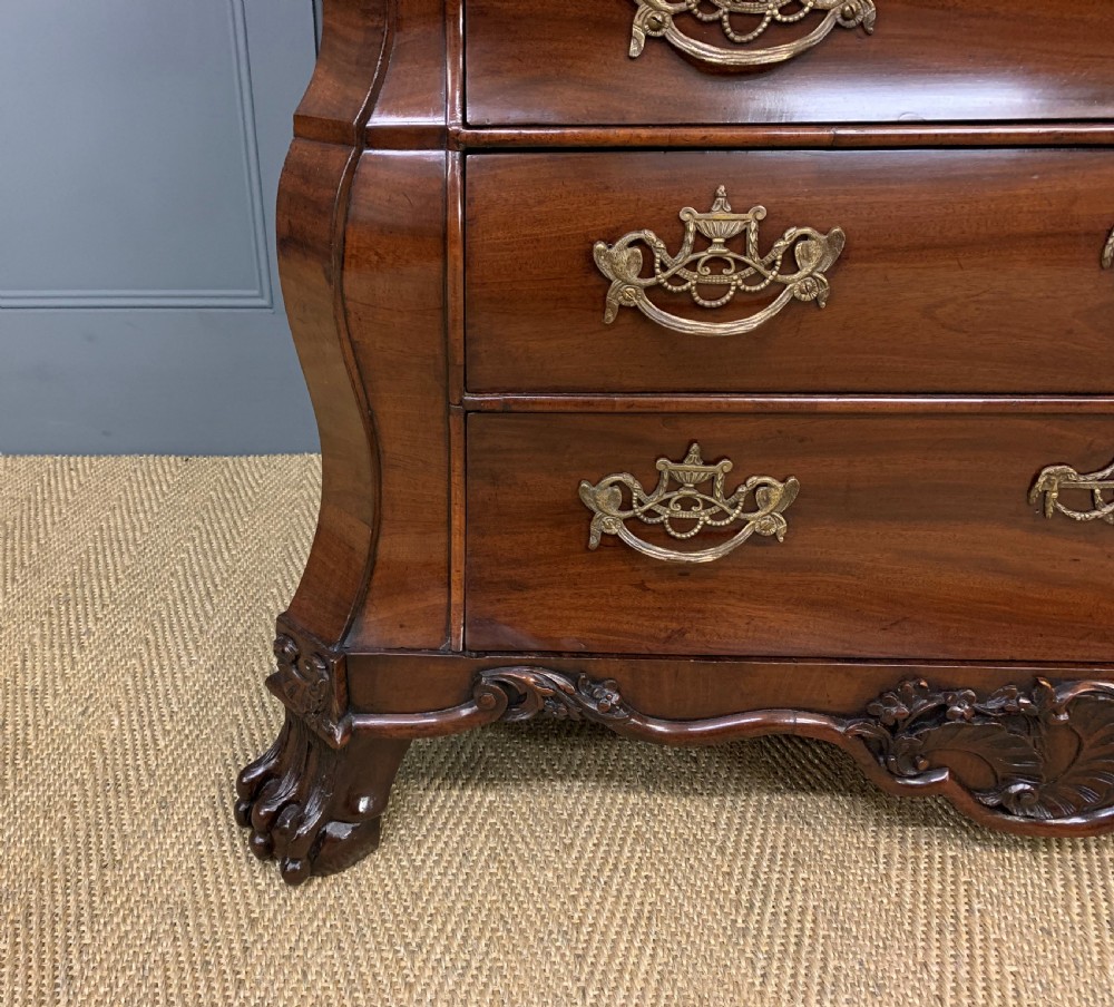 18th Century Figured Mahogany Dutch Bombe Chest View V