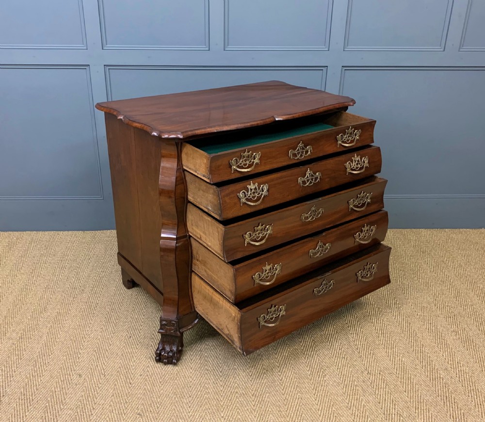 18th Century Figured Mahogany Dutch Bombe Chest View XIII
