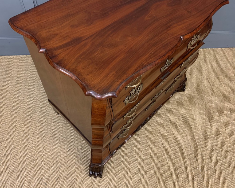 18th Century Figured Mahogany Dutch Bombe Chest View XVII