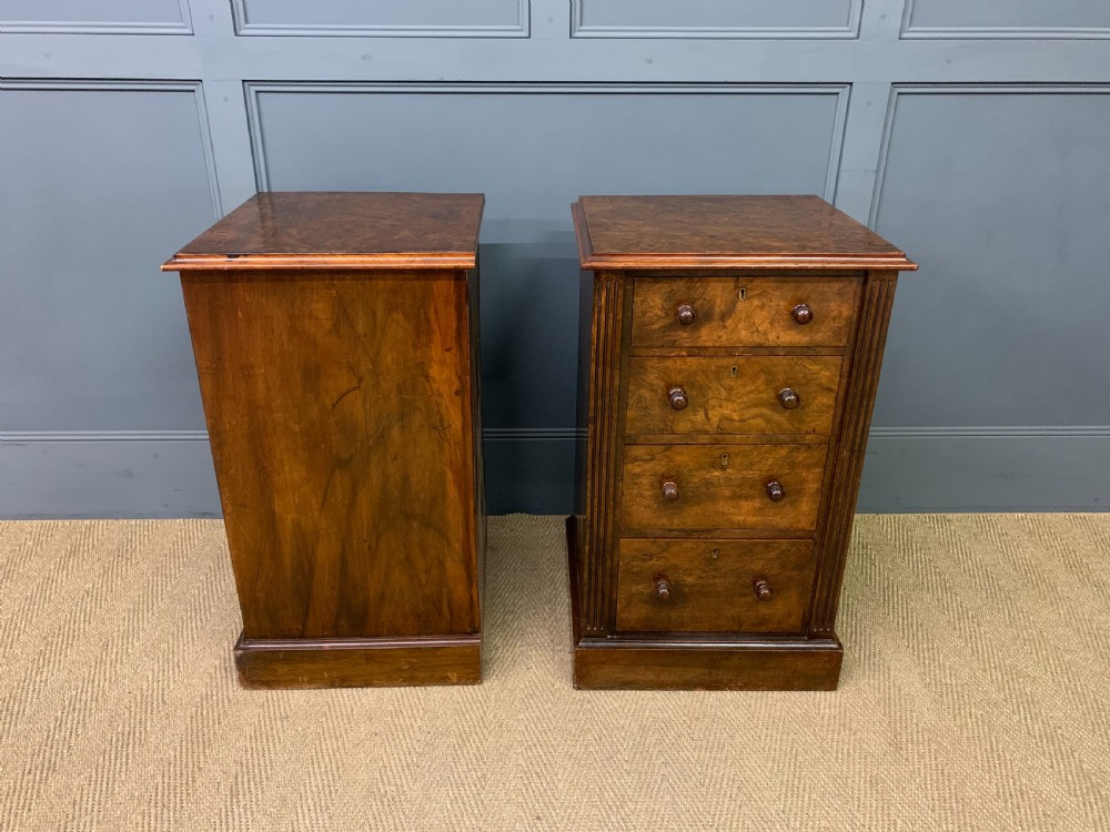 Pair of Victorian Burr Walnut Bedside Chests View IV