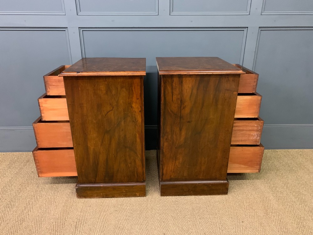 Pair of Victorian Burr Walnut Bedside Chests View V