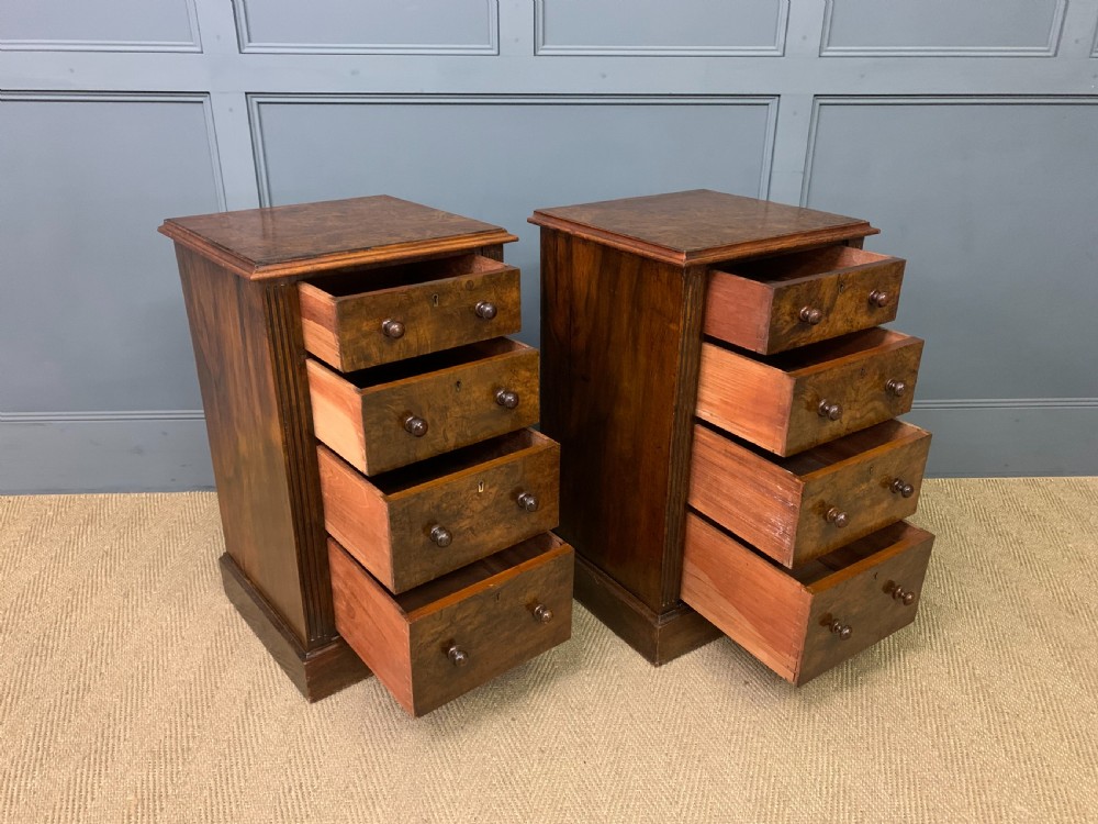 Pair of Victorian Burr Walnut Bedside Chests View VI