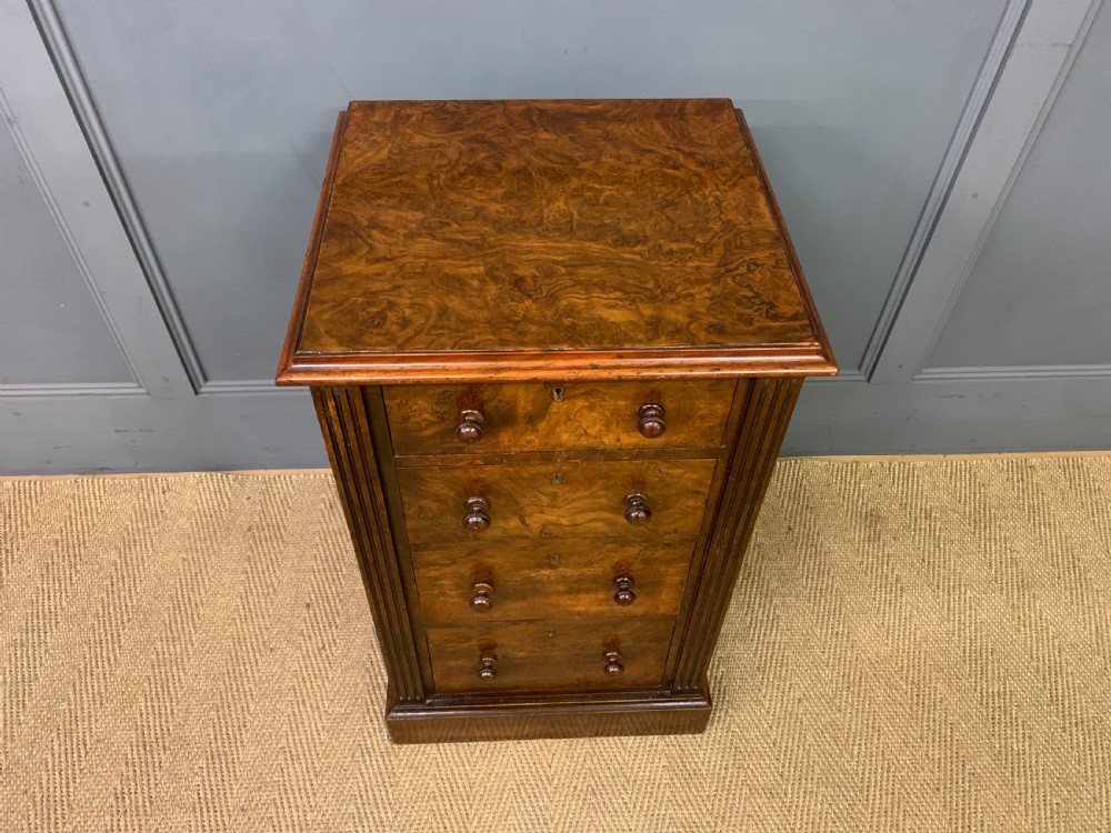 Pair of Victorian Burr Walnut Bedside Chests View IX
