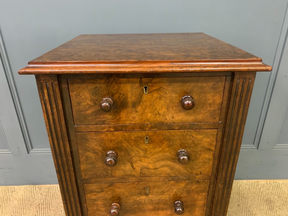 Pair of Victorian Burr Walnut Bedside Chests View XI