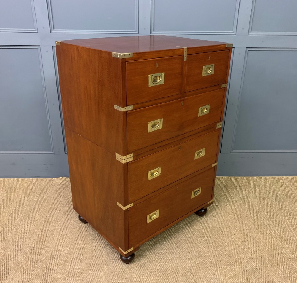 19th Century Walnut Military Chest of Drawers