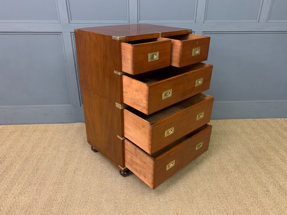 19th Century Walnut Military Chest of Drawers View X
