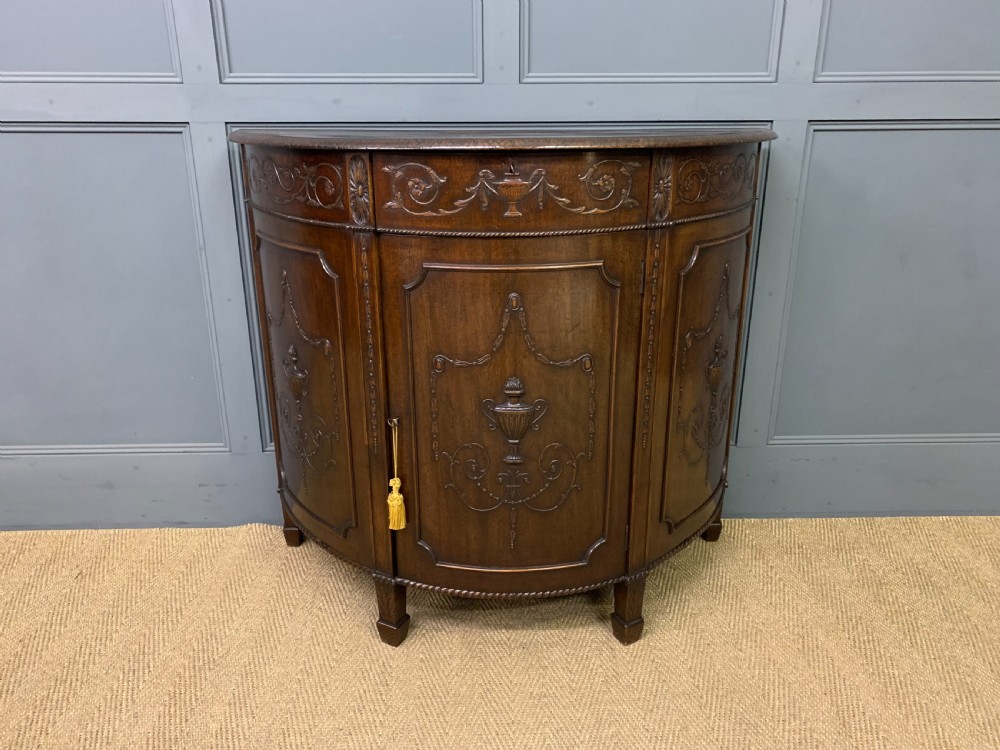 Adams Style Mahogany Demi Lune Commode View II