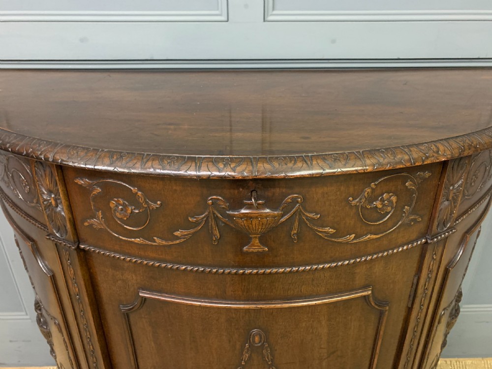 Adams Style Mahogany Demi Lune Commode View IV