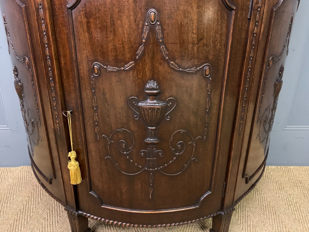 Adams Style Mahogany Demi Lune Commode View V