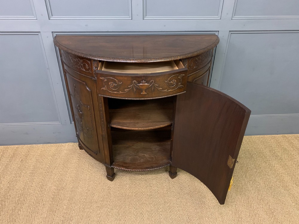 Adams Style Mahogany Demi Lune Commode View IX