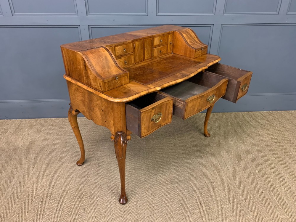Burr Walnut Carlton House Desk View XII