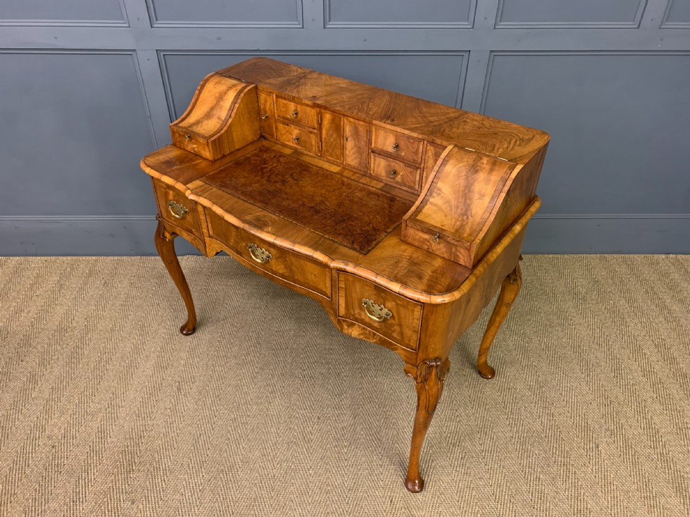 Burr Walnut Carlton House Desk View XIV
