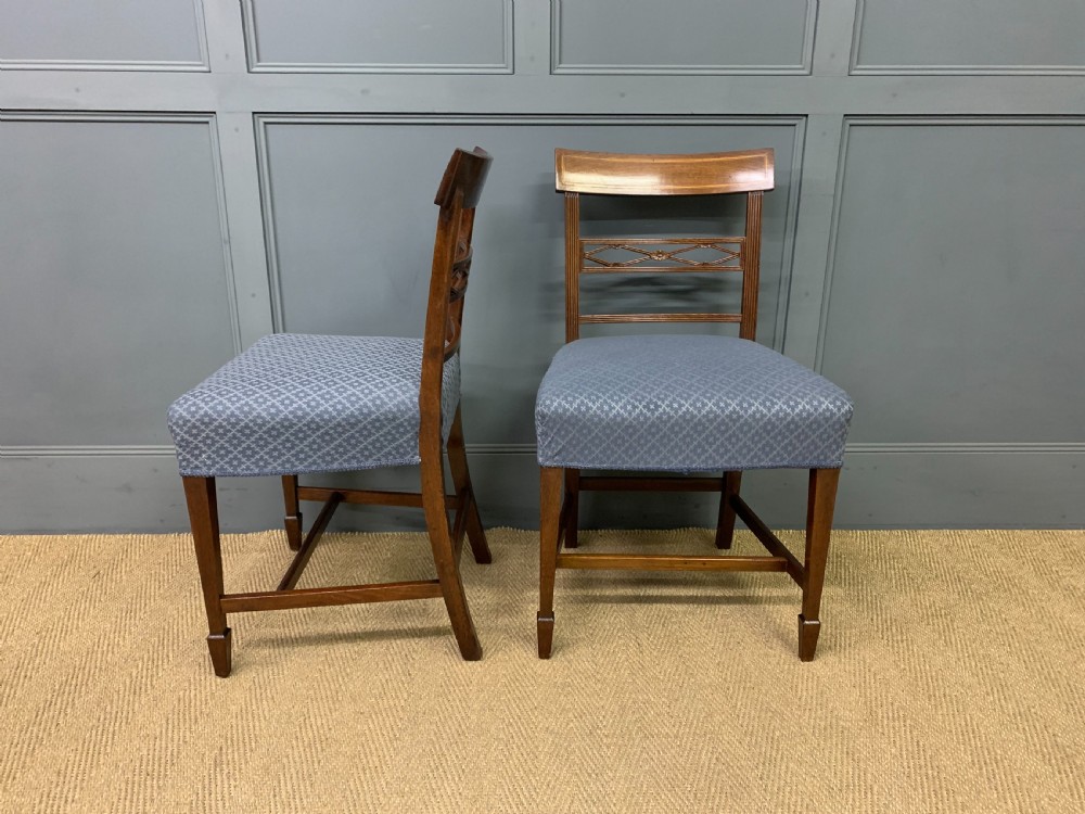 Set of 10 Georgian Inlaid Mahogany Dining Chairs View III