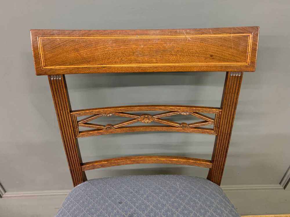 Set of 10 Georgian Inlaid Mahogany Dining Chairs View VI