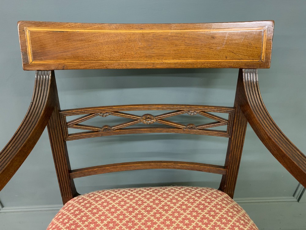 Set of 10 Georgian Inlaid Mahogany Dining Chairs View XIV