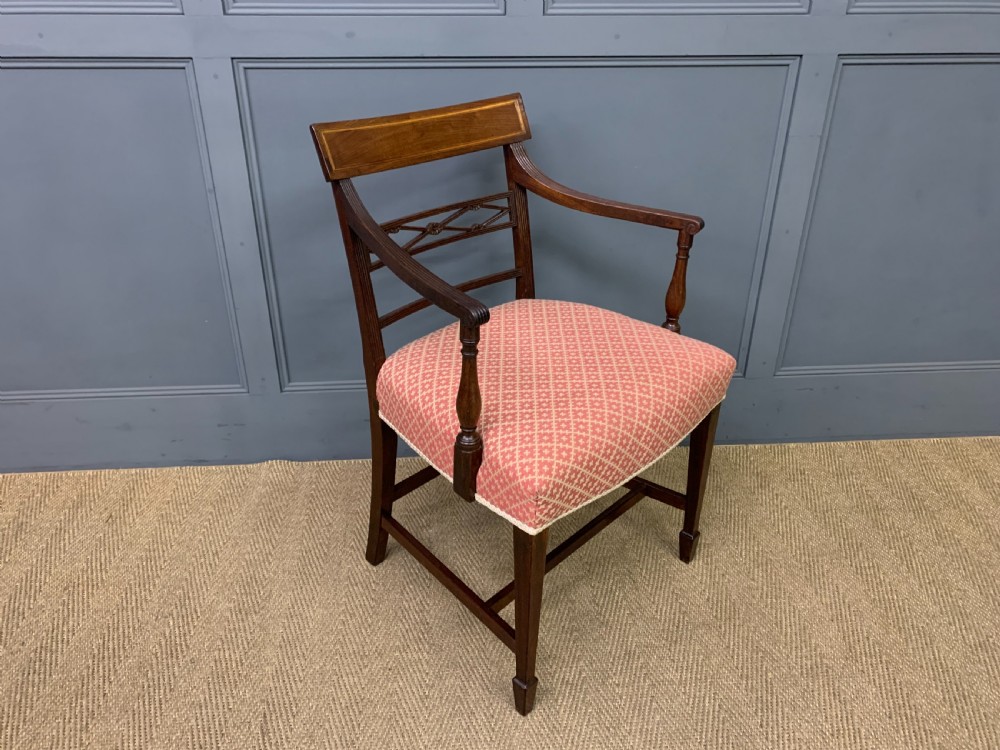 Set of 10 Georgian Inlaid Mahogany Dining Chairs View XVI