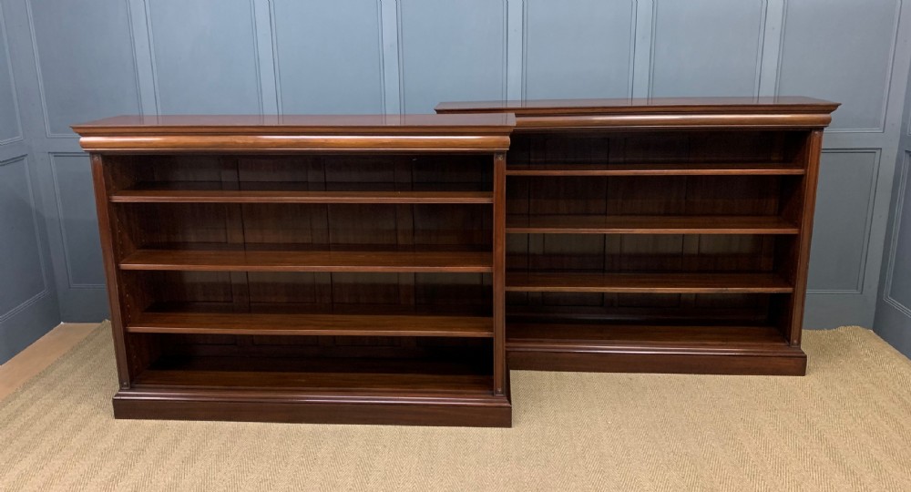 Pair of Mahogany Open Bookcases by Holland and Sons View II
