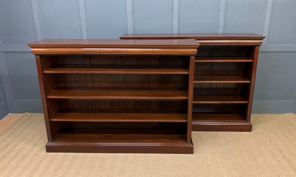 Pair of Mahogany Open Bookcases by Holland and Sons View III