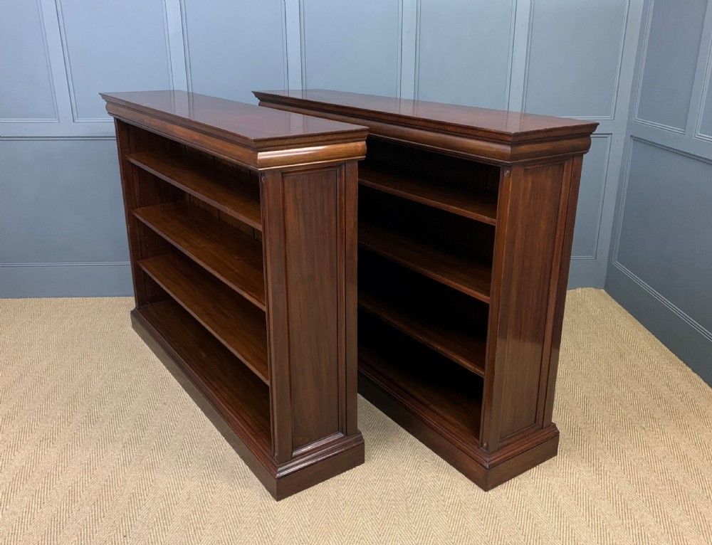 Pair of Mahogany Open Bookcases by Holland and Sons View VI