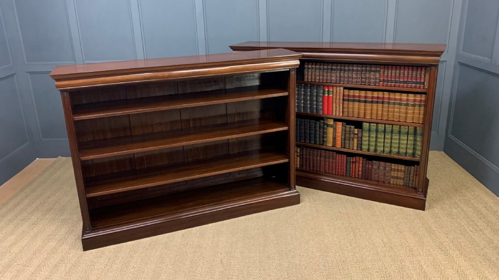 Pair of Mahogany Open Bookcases by Holland and Sons View XI