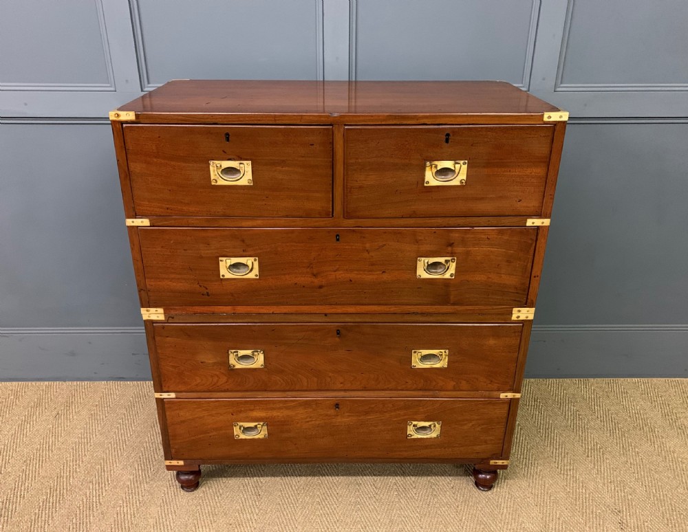 Victorian Walnut Military Chest of Drawers
