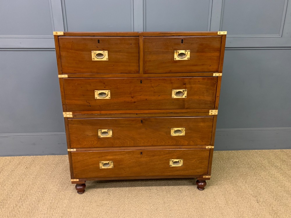 Victorian Walnut Military Chest of Drawers View II