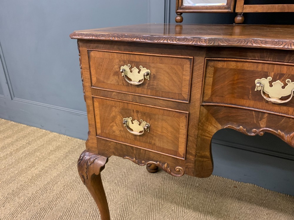 Burr Walnut Dressing Table and Stool View VIII
