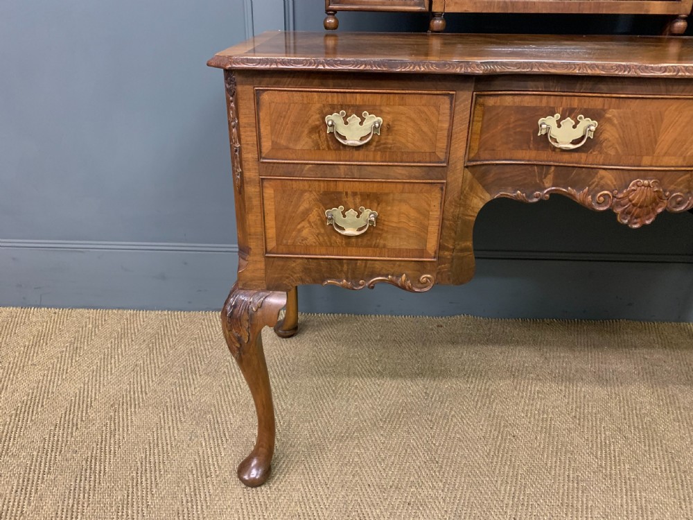 Burr Walnut Dressing Table and Stool View X