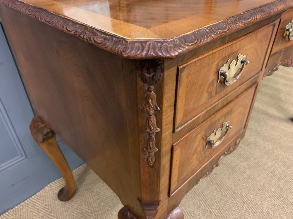 Burr Walnut Dressing Table and Stool View XIII