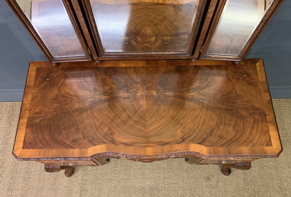 Burr Walnut Dressing Table and Stool View XIV