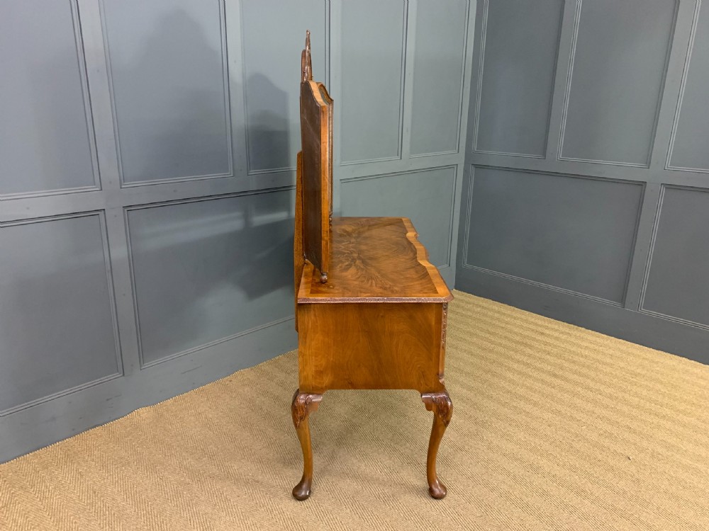 Burr Walnut Dressing Table and Stool View XV