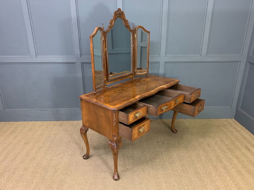 Burr Walnut Dressing Table and Stool View XVIII