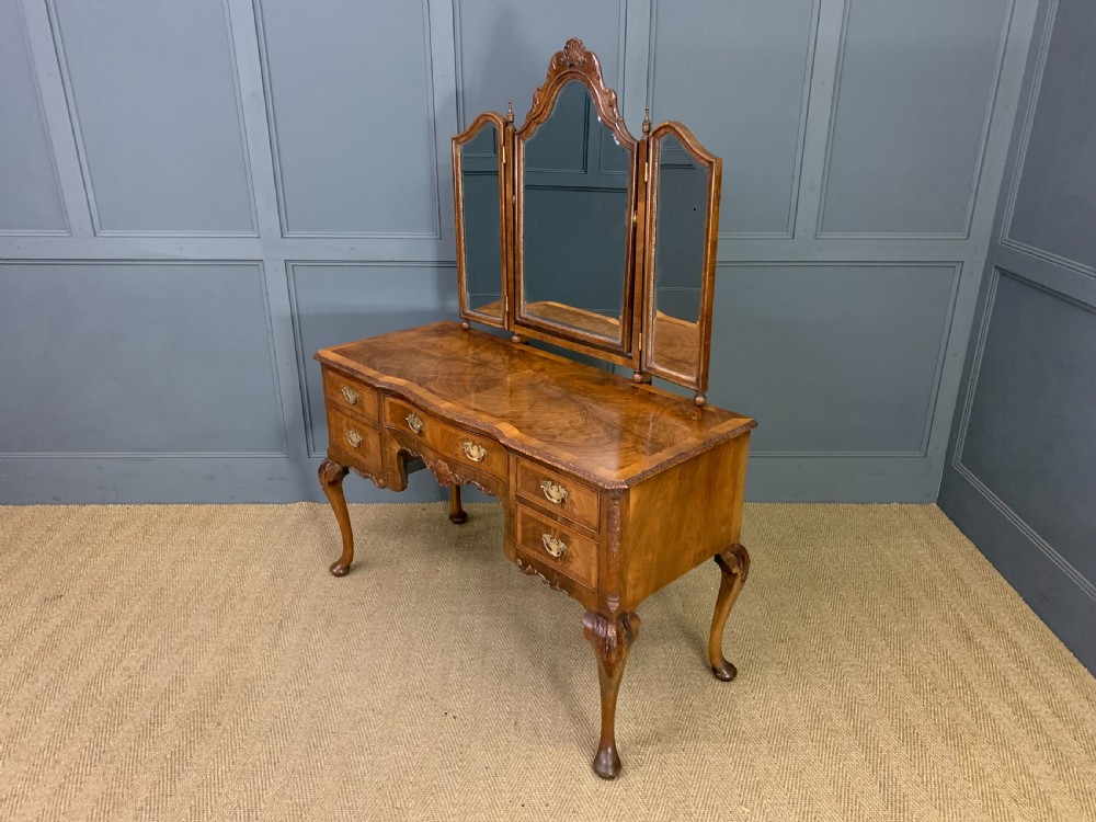 Burr Walnut Dressing Table and Stool View XIX