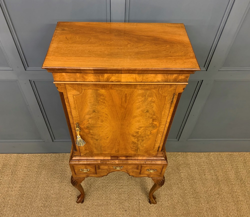 Burr Walnut Cupboard on Stand View V