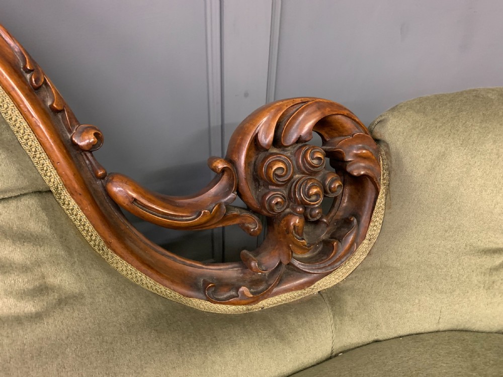Victorian Upholstered Walnut Settee View II