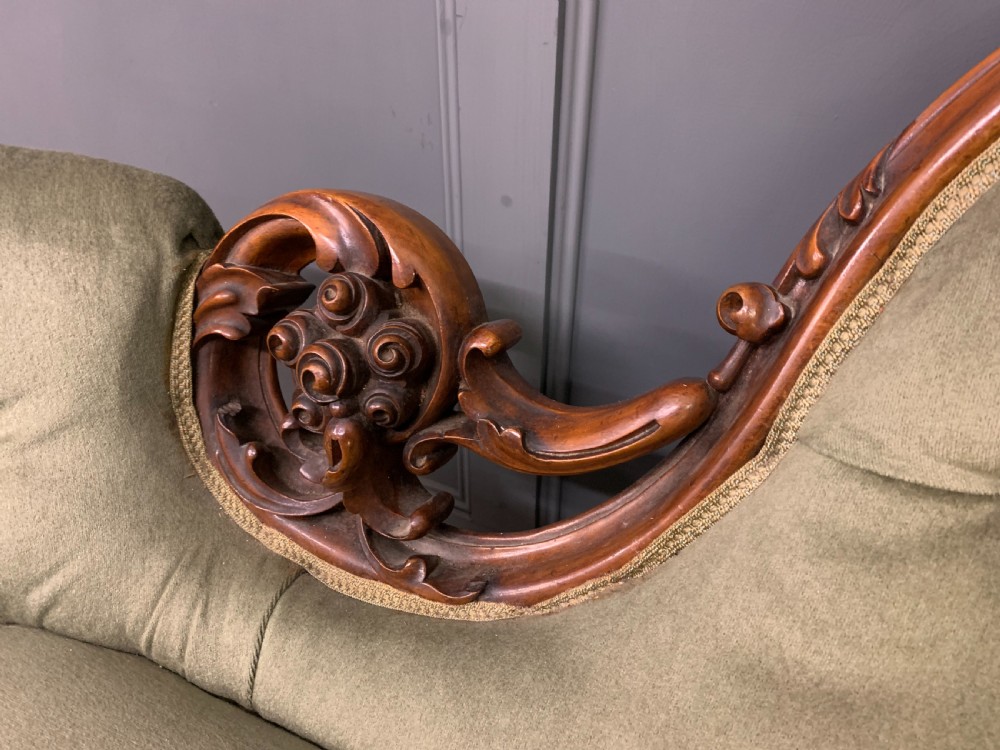 Victorian Upholstered Walnut Settee View V