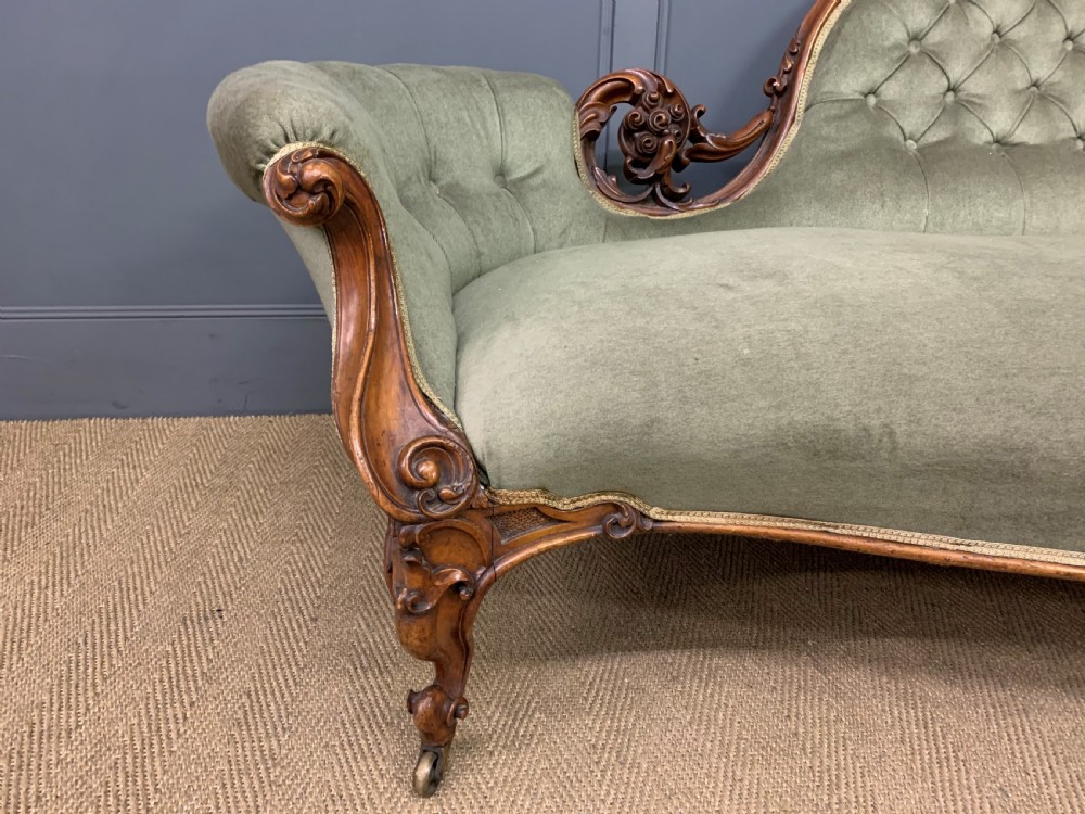 Victorian Upholstered Walnut Settee View VI