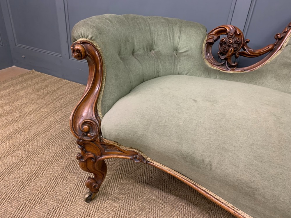 Victorian Upholstered Walnut Settee View VII