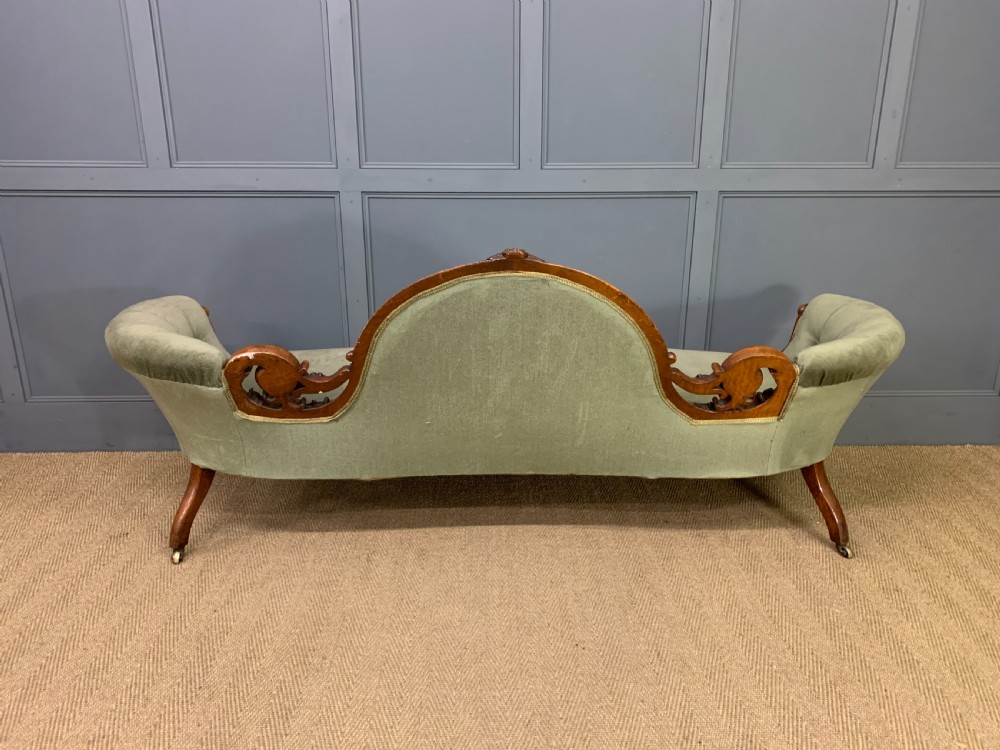Victorian Upholstered Walnut Settee View XV