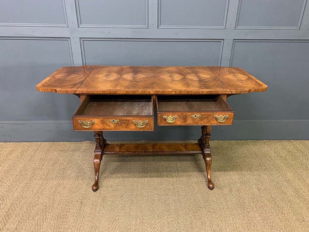 Burr Walnut Sofa Table View VII