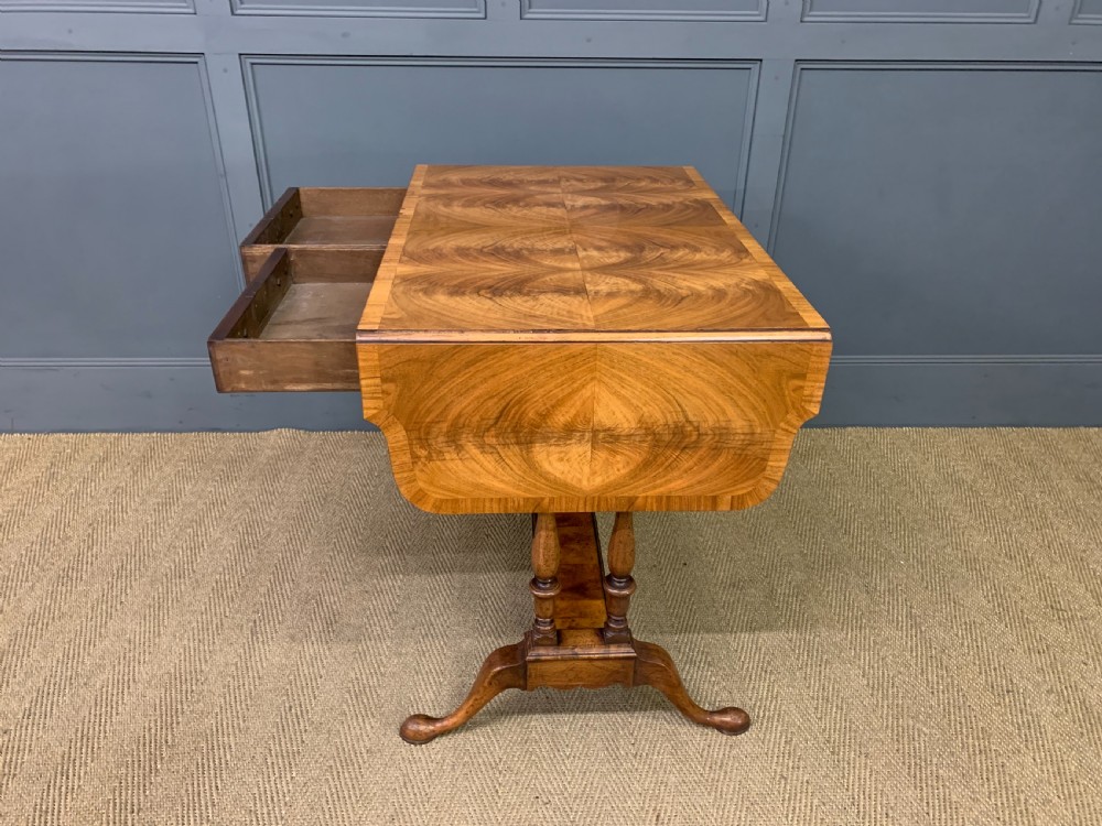 Burr Walnut Sofa Table View XV