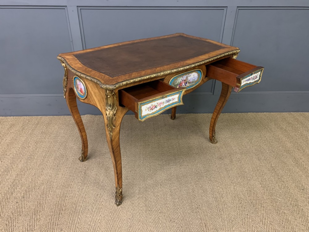 French Tulip Wood Bureau Plat View XVI