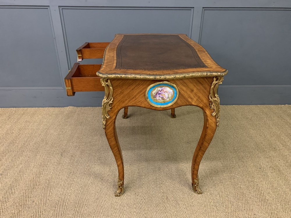 French Tulip Wood Bureau Plat View XIX